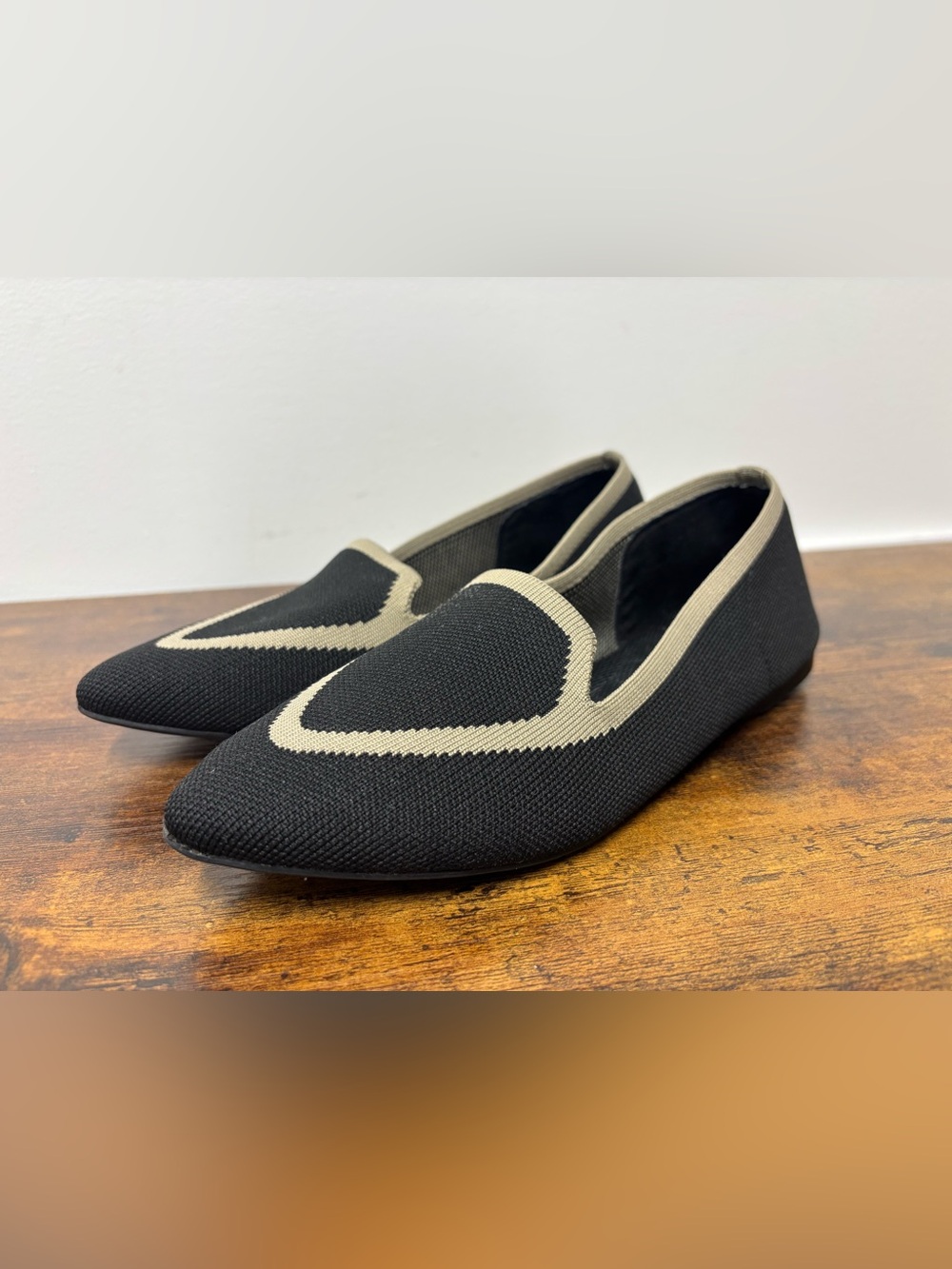 Birdies The Blackbird Flat Black Slip On Knit Loafers Women's Size 7